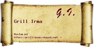 Grill Irma névjegykártya